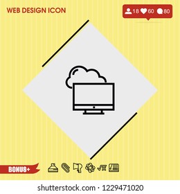 Pc cloud icon vector