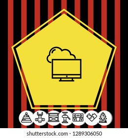 Pc cloud icon vector