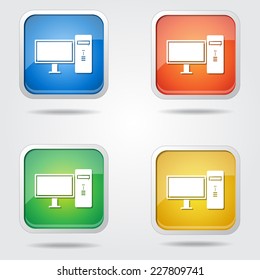 PC Colorful Vector Icon Design