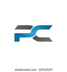 PC Company Linked Letter Logo Blue