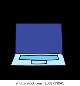 Ilustración de color azul de computadora de PC