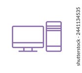 PC Computer Desktop Icon Vector Template