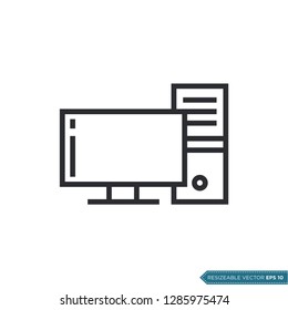 PC computer desktop icon vector template