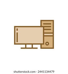 PC Computer Desktop Icon Vector Template