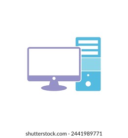 PC Computer Desktop Icon Vector Template