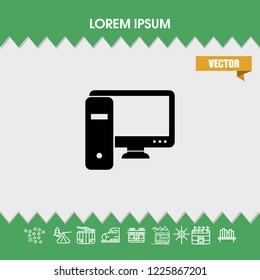 PC computer icon vector
