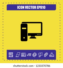 PC computer icon vector