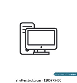PC, computer icon vector template