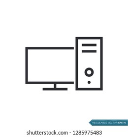 PC, computer icon vector template
