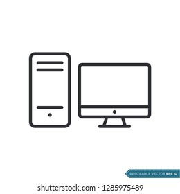 PC, computer icon vector template Illustration Design