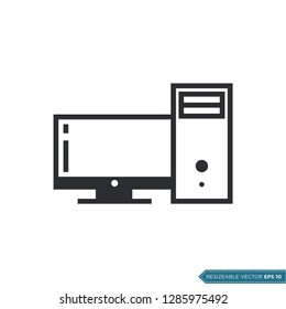 PC, computer icon vector template