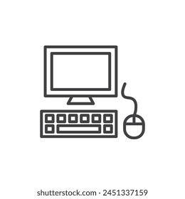 PC and Computer Monitor Icons. Technology Device and Screen Display Symbols.