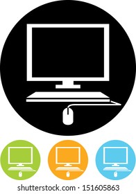 PC computer screen isolated vector icon 