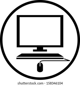 PC computer screen isolated vector icon 