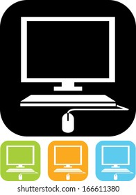 PC computer screen isolated vector icon 