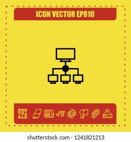 PC computer share icon vector