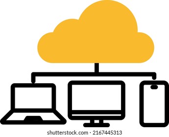 PC connection, illustration, vector on a white background.