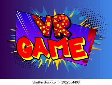 Pc o juegos de consola, palabras relacionadas con Streaming Gamer, comillas en el fondo del estilo de libro de historietas. Cartel, pancarta, plantilla. Expresión de explosión de caricatura. Vector ilustrado.