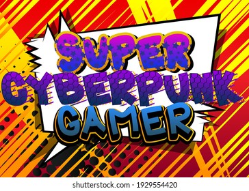 Pc o juegos de consola, palabras relacionadas con Streaming Gamer, comillas en el fondo del estilo de libro de historietas. Cartel, pancarta, plantilla. Expresión de explosión de caricatura. Vector ilustrado.