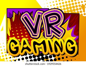 PC oder Console Gaming, Streaming Gamer verwandte Wörter, Zitat auf Comic-Hintergrund. Poster, Banner, Vorlage. Cartoon Explosion Ausdruck. Vektorgrafik illustriert.