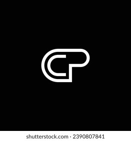PC or CP abstract letter design. Outstanding professional business awesome artistic branding company different colors illustration logo.