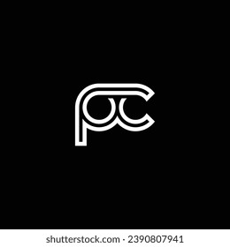PC or CP abstract letter design. Outstanding professional business awesome artistic branding company different colors illustration logo.