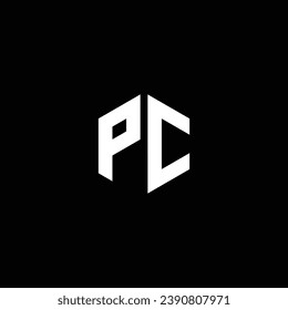 PC oder CP abstraktes Briefdesign. Hervorragendes professionelles Unternehmen fantastische künstlerische Branding-Unternehmen verschiedene Farben Illustration Logo.