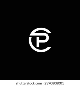 PC or CP abstract letter design. Outstanding professional business awesome artistic branding company different colors illustration logo.