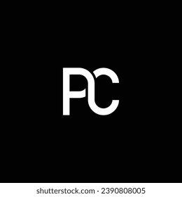 PC or CP abstract letter design. Outstanding professional business awesome artistic branding company different colors illustration logo.