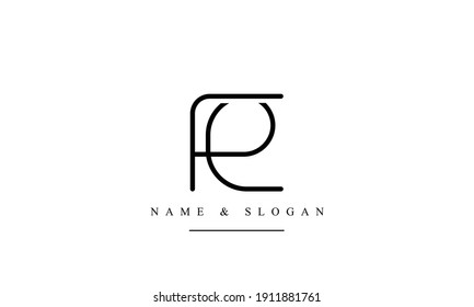 plantilla de monograma de logotipo de vector abstracto CP PC