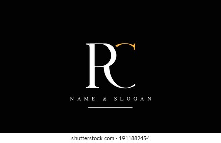 PC CP abstract vector logo monogram template