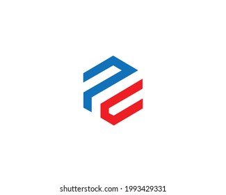 PC and CP initial logo design vector creative graphic idea.