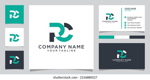 PC or CP letter logo design vector