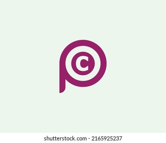 PC CP logo design vector template