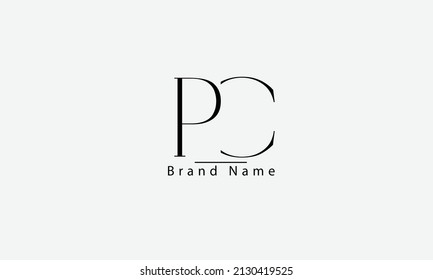 PC CP P C abstract vector logo monogram template