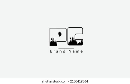 PC CP P C abstract vector logo monogram template