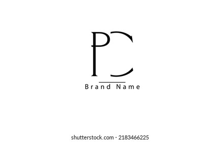 PC CP P C abstract vector logo monogram template