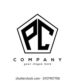 PC creative letter logo design