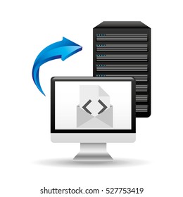 pc data base email arrow vector illustration eps 10