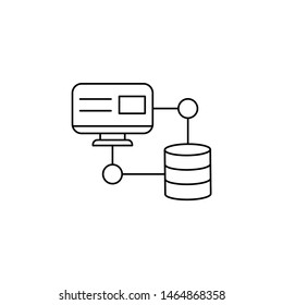 Pc, database vector icon. Pc, database vector illustration