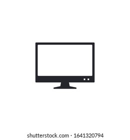 Pc Desktop Computer Icon, monitor Vector isolated flat design illustration.