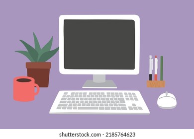 PC-Desktop-Symbol, violetter Hintergrund