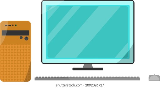PC desktop, illustration, vector on a white background.