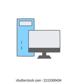 PC Desktop, personal computer Icon in color icon, isolated on white background 