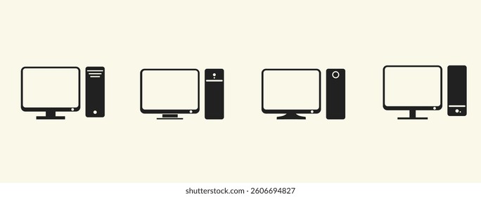 pc desktop symbol icon in vector