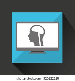 pc device medical concept head brain vector illustration eps 10