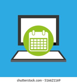 pc device network calendar media icon vector illustration eps 10