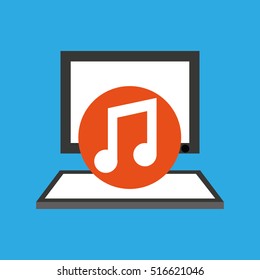 pc device network music media icon vector illustration eps 10
