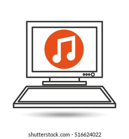 pc device network music media icon vector illustration eps 10