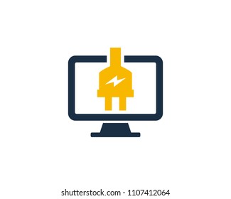 PC Electric Icon Logo Design Element